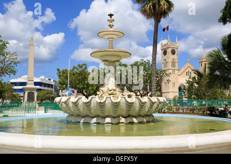 Brunnen in National Heroes Square, Bridgetown, Barbados, Karibik, Karibik, Mittelamerika Stockfoto