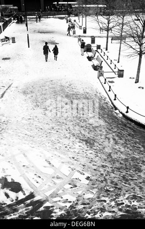 Der alte Eldon Square Gegend von Newcastle Upon Tyne im Schnee WInter 2012/13 Stockfoto