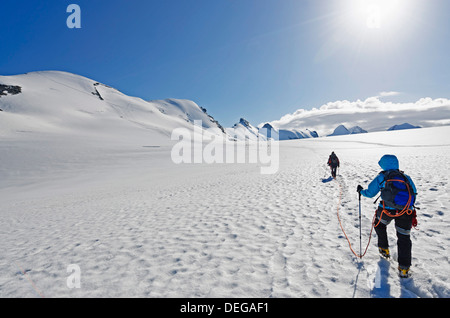 Kletterer am Breithorn Berg, 4164 m, Zermatt, Valais, Schweizer Alpen, die Schweiz, Europa Stockfoto