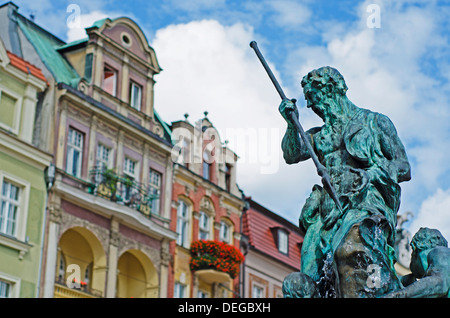 Statue von Neptun, historische Altstadt, Poznan, Polen, Europa Stockfoto