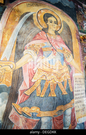 Kirche der Heiligen Jungfrau, Wandbild Fresken von Zahari Zograf, Troyan Kloster, Bulgarien, Europa Stockfoto