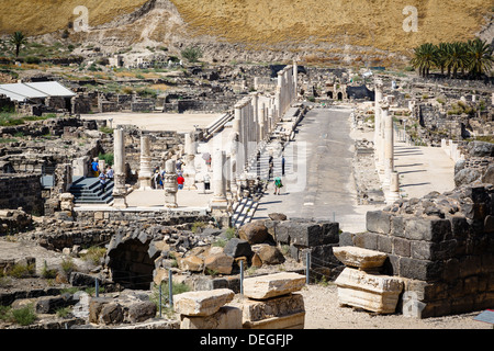 Ruinen der römisch-byzantinischen Stadt von Skythopolis Tel Beit Shean Nationalpark, Beit Shean, Israel, Nahost Stockfoto