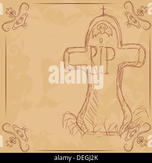 R.I.P.Vector Illustration, Grabstein, Banner für halloween Stockfoto