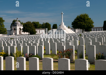 Tyne Cot britischen Soldatenfriedhof und Gedenkstätte für die fehlenden, Ypres Salient Stockfoto