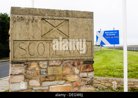 Schottland/England Grenze auf der A1 Stockfoto