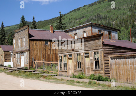 Ursprünglichen Strukturen, St Elmo Geisterstadt, Colorado. Stockfoto