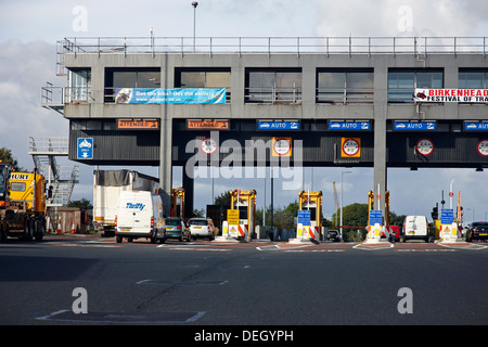 Mautstationen in Birkenhead Kingsway Tunnel Liverpool merseyside Stockfoto