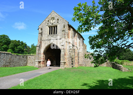 Torhaus am Cleve Abbey, Abbey Road, Washford, Somerset, England, Vereinigtes Königreich Stockfoto