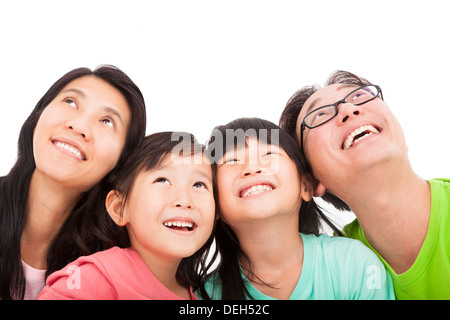 Glückliche Familie nachschlagen Stockfoto