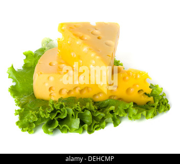 Stück Käse isoliert Stockfoto