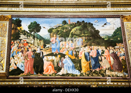 Wandgemälde in der Kapelle ein Museum, Sixtinische Kapelle, Vatikanische Museen, Vatikanstadt, Rom, Latium, Italien Stockfoto