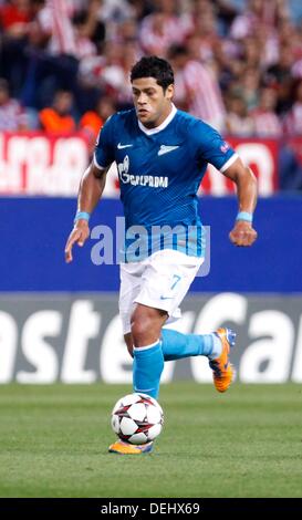 Madrid, Spanien. 18. September 2013. Fußball Club Zenit Hulk Spiel der Champions League 2013/2014. September 18,2013. Foto © Nph / Victor Blanco) Credit: Dpa picture-Alliance/Alamy Live News Stockfoto