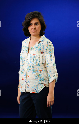 Kamila Shamsie, pakistanischer Schriftsteller, Besuch bei Edinburgh International Book Festival, Dienstag, 20. August 2013. Stockfoto