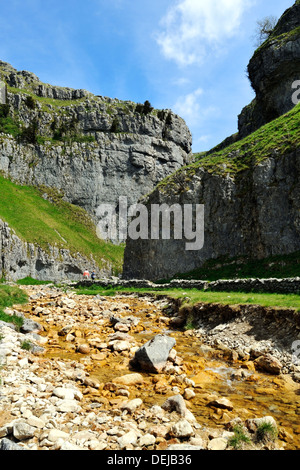 Die dramatischen Auftritt, Gordale Narbe, Malham, Yorkshire Dales National Park, England Stockfoto