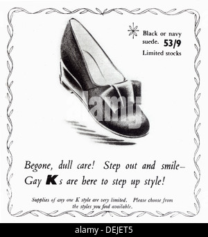 Werbung für Damenschuhe im Jahr 1946 Stockfoto