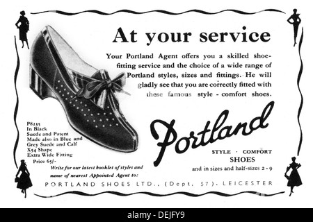 Werbung für Portland Damenschuhe im Jahr 1953 Stockfoto