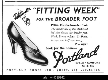 Werbung für Portland Damenschuhe im Jahre 1957 Stockfoto