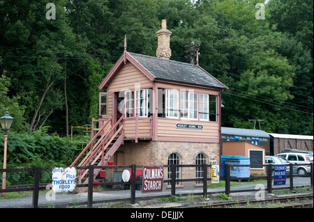 Highley Stellwerks-auf die erhaltenen Severn Valley Railway Stockfoto