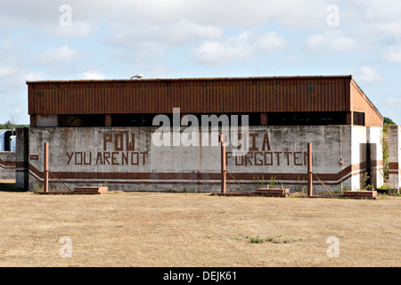 POW und MIA Erinnerungen an der Wand eines Gebäudes auf der ehemaligen USAF RAF Bentwaters Base, Suffolk, England Stockfoto