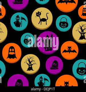 Happy Halloween bunte Elemente Musterdesign Hintergrund. EPS10 Vektor-Datei organisiert in Schichten für die einfache Bearbeitung. Stockfoto