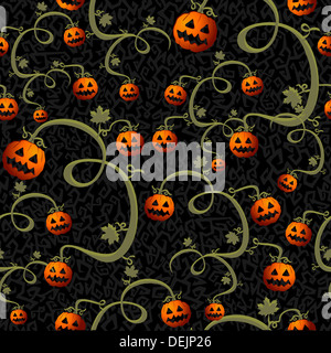 Halloween gruselige Kürbisse Laternen Musterdesign Hintergrund. EPS10 Vektor-Datei organisiert in Schichten für die einfache Bearbeitung. Stockfoto