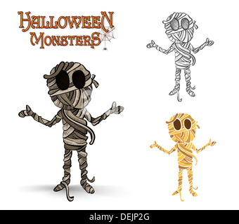 Halloween Monster gruselige Mumien gesetzt. EPS10 Vektor-Datei organisiert in Schichten für die einfache Bearbeitung. Stockfoto