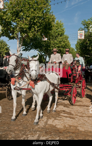 April Fair, Pferdekutsche, Sevilla, Region von Andalusien, Spanien, Europa Stockfoto