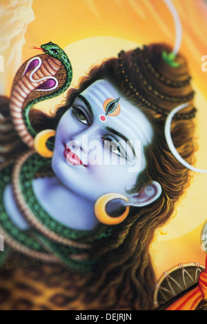 Lord Shiva auf einem hinduistischen poster Stockfoto