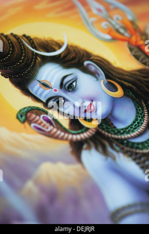 Lord Shiva auf einem hinduistischen poster Stockfoto