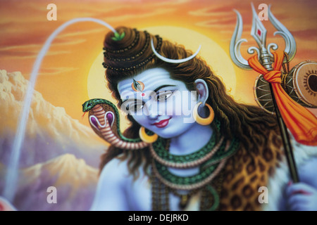 Lord Shiva auf einem hinduistischen poster Stockfoto