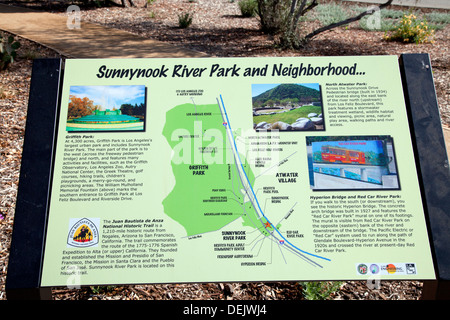 Eröffnung des Sunnynook River Park, Glendale Narrows, Los Angeles River Stockfoto