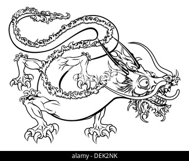 Eine Abbildung eines stilisierten chinesischen orientalischen Drachen vielleicht ein Drache tattoo Stockfoto