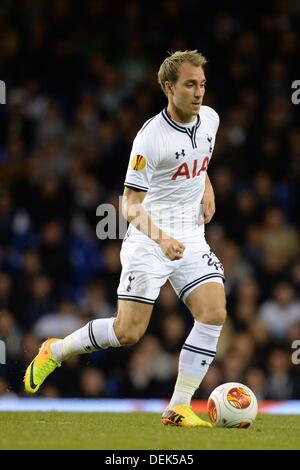 LONDON, ENGLAND - 19 September: Tottenham Christian Eriksen während der UEFA Europa League Gruppe K Match zwischen Tottenham Hotspur aus England und Tromsø aus Norwegen spielte an der White Hart Lane Stadium am 19. September 2013 in London, England. Bildnachweis: Dpa picture Alliance/Alamy Live News Stockfoto