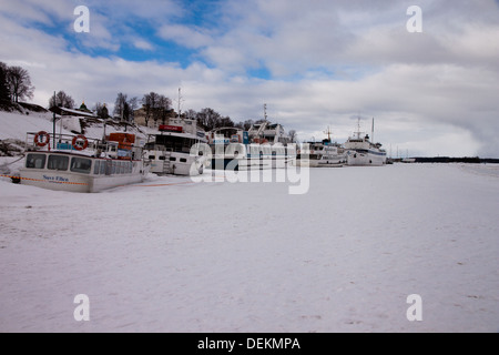 Die gefrorenen Ufer des Saimaa-See in Lappeenranta, Karelien Finnland im Frühjahr Stockfoto