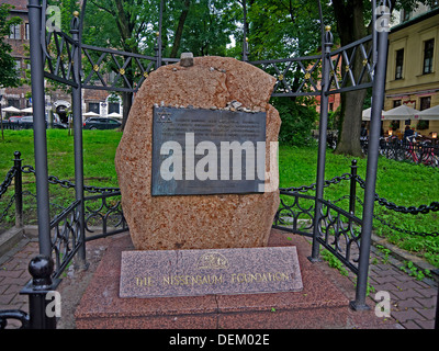 Denkmal für die Opfer des Holocaust in Kazimierz Viertel von Krakau früher das jüdische Viertel der Stadt in Polen Stockfoto