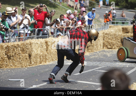 Red Bull Seifenkistenrennen, im Alexandra Palace in London, England im Sommer 2013 statt Stockfoto