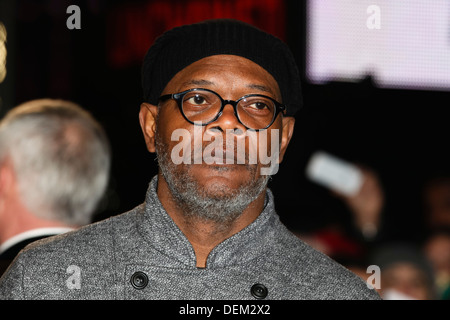 Samuel L Jackson besucht die UK-Premiere von "Django Unchained" an Empire Leicester Square am 10. Januar 2013 in London, England Stockfoto