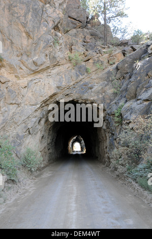 Eine Reihe von Tunneln gebaut von der Midland Railroad ihre Normalspur zu verfolgen Norden von Buena Vista. Stockfoto