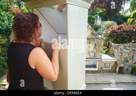 Das Modelldorf Ausstellung Bourton auf Wasser Gloucestershire Cotswolds UK Stockfoto