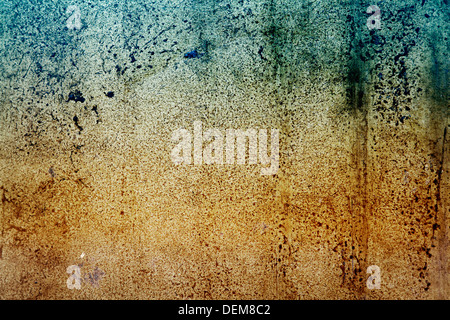 Braune und grüne Grunge strukturierte Wand closeup Stockfoto