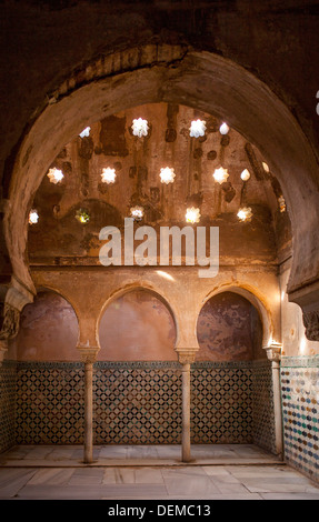 Königlichen Bäder, Palacio de Comares, Alhambra. Granada, Andalusien, Spanien Stockfoto