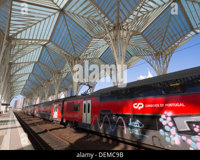 Gare Oriente Bahnhof vom Architekten Santiago Calatrava, Lissabon, Portugal, Europa Stockfoto