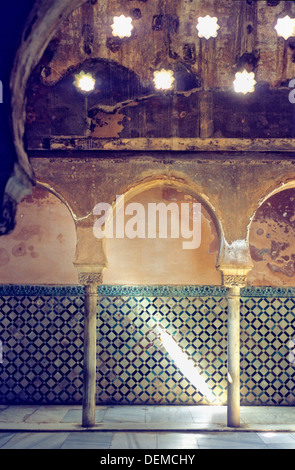 Königlichen Bäder, Palacio de Comares, Alhambra. Granada, Andalusien, Spanien Stockfoto