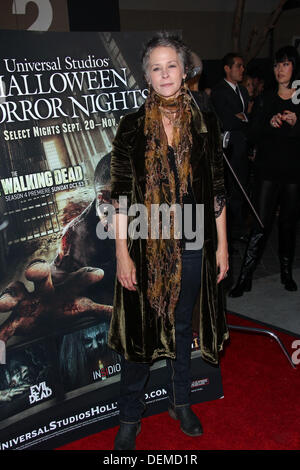 Los Angeles, Kalifornien, USA. 21. September 2013. Melissa McBride besucht Halloween Horror Nights Eyegore Awards in den Universal Studios, 20. September 2013 in Universal City, CA. USA. Bildnachweis: TLeopold/Globe Photos/ZUMAPRESS.com/Alamy Live-Nachrichten Stockfoto