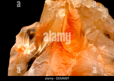 Orange Calcit (Calciumcarbonat) Stockfoto