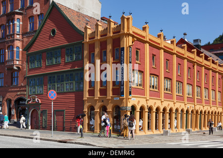 Das Hanseatische Museum Gebäude auf Bryggen, Bergen, Hordaland, Norwegen, Skandinavien Stockfoto