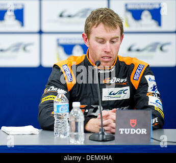 Austin, Texas, USA. 21. September 2013. 21. September 2013: John Martin mit G-Drive Racing (LMP-2) bei der Pressekonferenz, nimmt die Pole Position beim Circuit of the Americas. Austin, TX. Bildnachweis: Csm/Alamy Live-Nachrichten Stockfoto