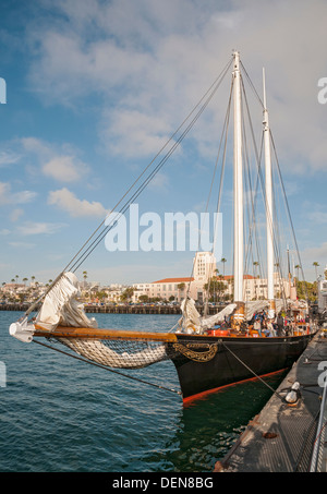 Maritime Museum of San Diego, Kalifornien 139-Fuß Replica Schoner von 1851 Rennyacht Schoner America Stockfoto