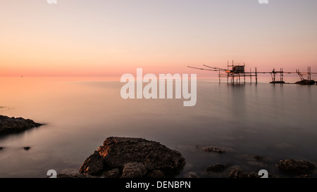 Sonnenuntergang in "Punta Aderci", Abruzzen, Italien Stockfoto