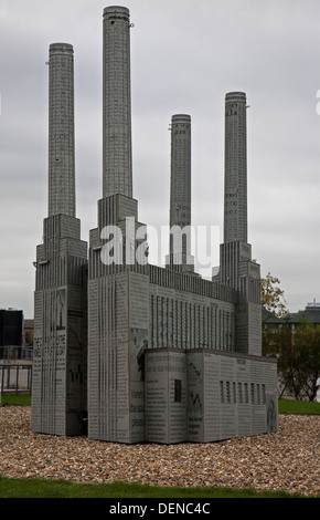 Modell der Battersea Power Station während des Wochenendes der offenen Tür 2013, zum letzten Mal, bevor er für die Öffentlichkeit zugänglich. Stockfoto